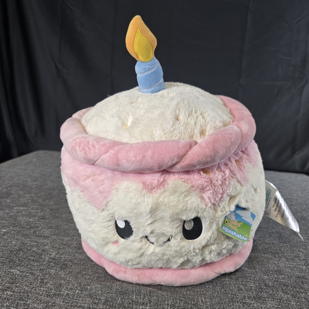 Squishable Comfort Food Happy Birthday Cake NWT Plush Stuffed Animal Toy 17"